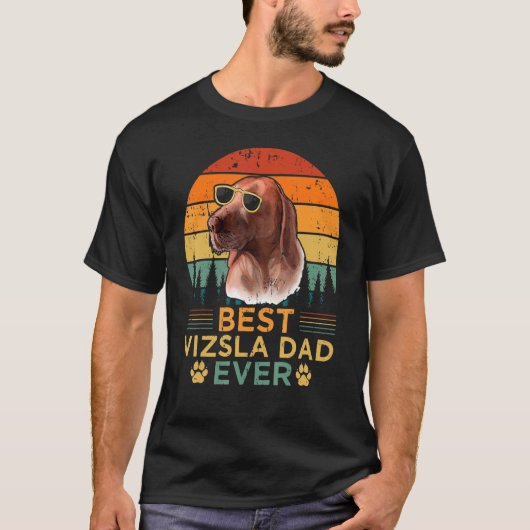 Mannen Retro Style Best Vizsla Dad Oover Vaderdag T-shirt (Voorkant)