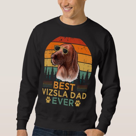 Mannen Retro Style Best Vizsla Dad Oover Vaderdag Trui (Voorkant)