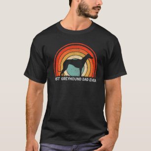 Mannen Retro Style  Beste Greyhound Papa ooit F T-shirt