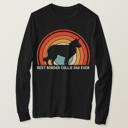 Mannen Retro Style  Beste rand Collie Pa T-shirt (Design voorkant)