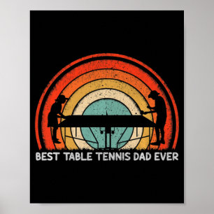 Mannen Retro Style  Beste Tennis Pap Eve Poster