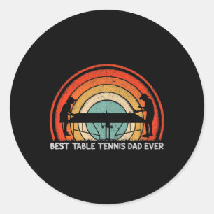 Mannen Retro Style  Beste Tennis Pap Eve Ronde Sticker