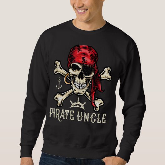 Mannen Retro Style Skeleton Pirate oom Fathe Trui (Voorkant)