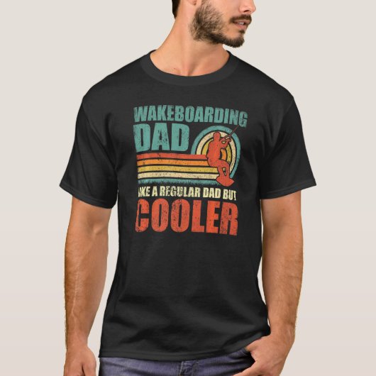 Mannen Retro Style wakeboardpap vaders vaders vad T-shirt (Voorkant)