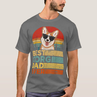 Mannen Retro  Sunset Best Corgi Dad Ever Fath T-shirt