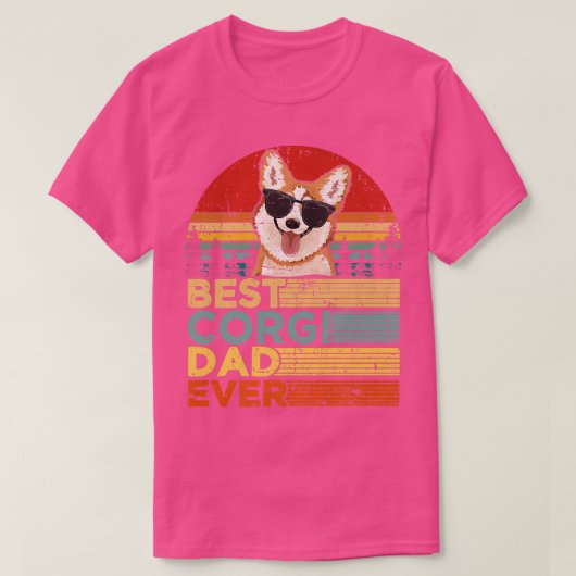 Mannen Retro  Sunset Best Corgi Dad Ever Fath T-shirt (Design voorkant)