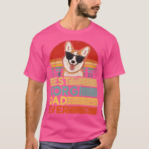 Mannen Retro Sunset Best Corgi Dad Ever Fath T-shirt