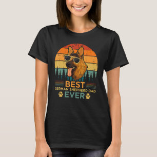 Mannen Retro Sunset Best German Shepherd Dad T-shirt