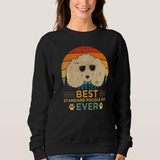 Mannen Retro Sunset Best Standard Poodle Trui (Voorkant)