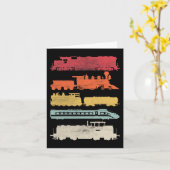 Mannen Retro Treinen Liefhebbers  Railroad Train C Kaart (Gele Bloem)