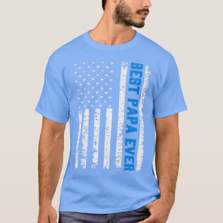 Mannen retro US Best Papa op 4 juli T-shirt