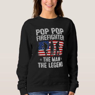 Mannen Retro US Flag Vaderdag Pop Pop Brandweer Trui