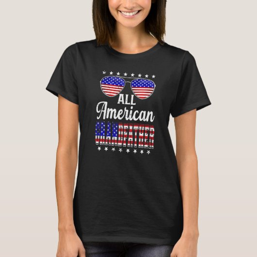 Mannen Retro Vaderdag Alle Amerikaanse grootvader  T-shirt (Voorkant)