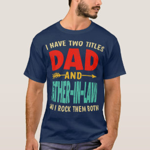 Mannen Retro Vaderdag heb ik twee titels vader en T-shirt