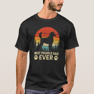 Mannen Retro Vintage Beste Poodle Papa Ooit Vaderd T-shirt