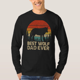Mannen retro Vintage beste wolf vader ooit Vaderda T-shirt