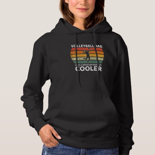 Mannen Retro Volleybal vader als een gewone vader, Hoodie (Voorkant)