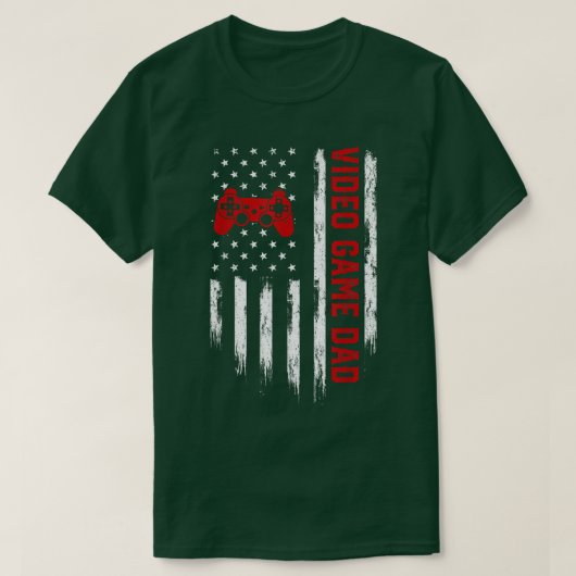 Mannen Retro VS Amerikaanse vlag Video Game Da T-shirt (Design voorkant)