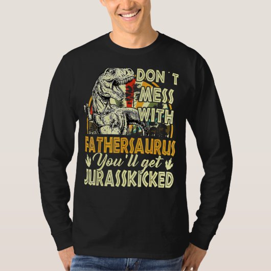 Mannen retrof vader Rex Saurus Vaderdag T-shirt (Voorkant)