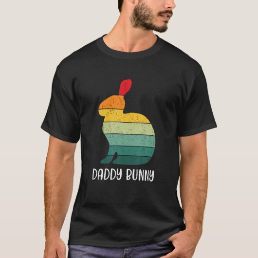 Mannen retrofamilie Pasen Bunny Mannen Pap Papa Pa T-shirt (Voorkant)