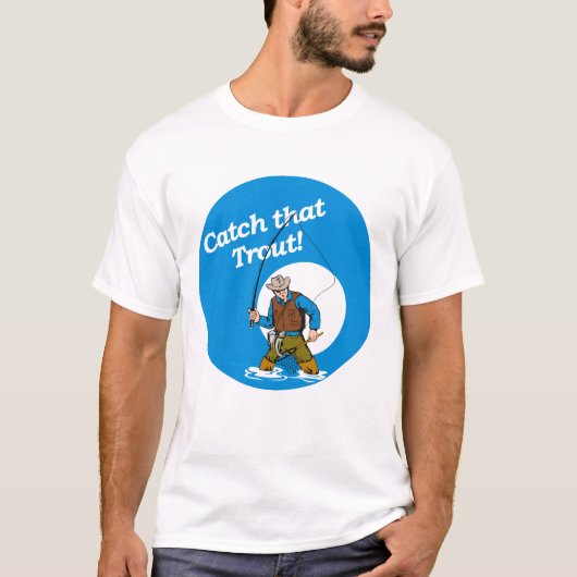 Mannen retrorefort Vist T-shirt (Voorkant)
