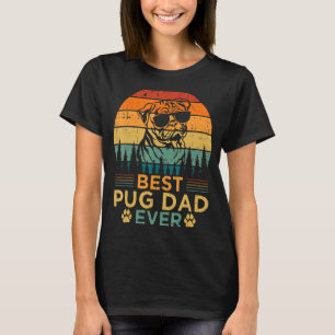 Mannen Retrostijl Best Pug Pap Ooster Vader T-shirt