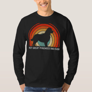 Mannen Retrostijl  Beste Grote Pyreneeën Papa E T-shirt