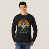 Mannen Retrostijl Beste Siberische Husky Pap Ooit  T-shirt (Voorkant volledig)