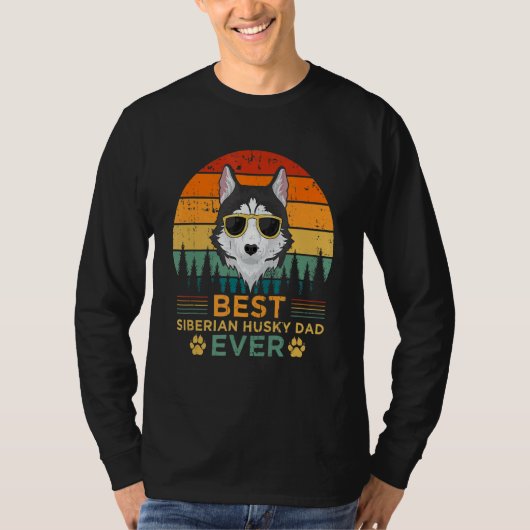 Mannen Retrostijl Beste Siberische Husky Pap Ooit  T-shirt (Voorkant)