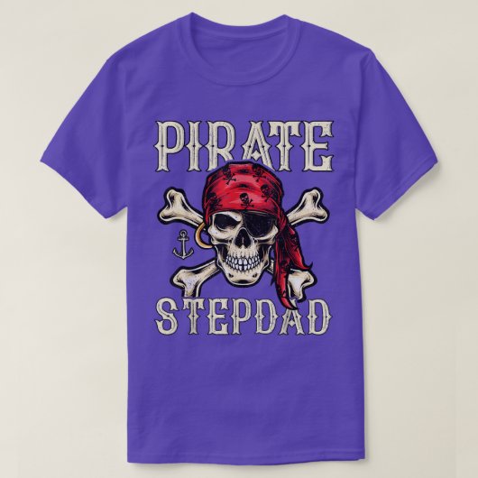 Mannen Retrostijl Skeleton Pirate Stepdad Fat T-shirt (Design voorkant)