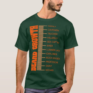 Mannen reuzengroei Grafiek Mannen Facial Hair Funn T-shirt