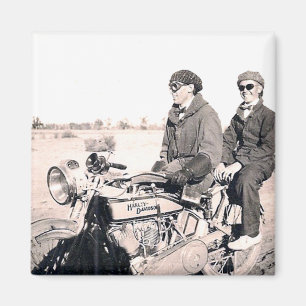 mannen Riding Motorcycle Magnet uit 1920