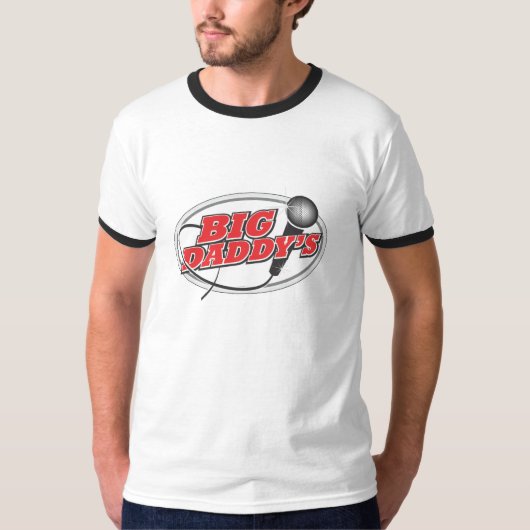 Mannen Ringer T-shirt - Blk (Voorkant)