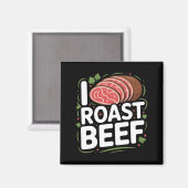 Mannen Roast Beef Bbq Vleesliefhebber Slager Chef Magneet (Voorkant / Achterkant)