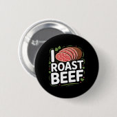 Mannen Roast Beef Bbq Vleesliefhebber Slager Chef  Ronde Button 5,7 Cm (Voorkant /achterkant)
