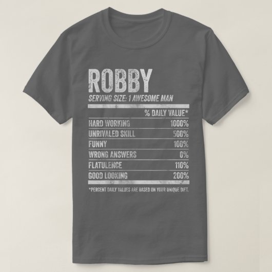 Mannen Robby Nutrition Persoonlijke benaming Funny T-shirt (Design voorkant)