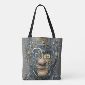 Mannen Robot Technology Mannelijk Man Purse Bag Tote Bag (Achterkant)