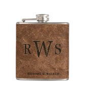 Mannen Robuust monogram Faux Leather Buffalo Brown Heupfles (Voorkant)