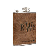 Mannen Robuust monogram Faux Leather Buffalo Brown Heupfles (Rechts)