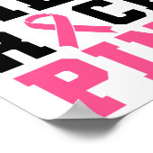 Mannen Rock Roze Borstkanker Bewustzijn Poster (Hoek)