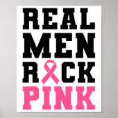 Mannen Rock Roze Borstkanker Bewustzijn Poster (Voorkant)