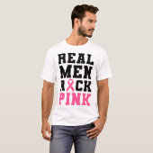 Mannen Rock Roze Borstkanker Bewustzijn T-shirt (Voorkant volledig)
