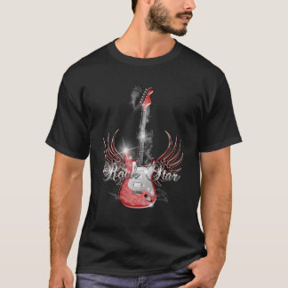 Mannen Rock Star Guitar Wing T-Shirt