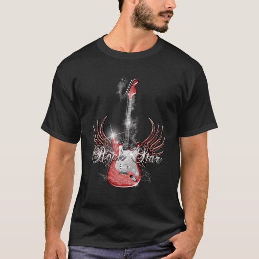 Mannen Rock Star Guitar Wing T-Shirt (Voorkant)