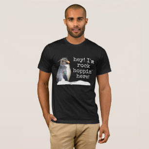 Mannen rockhopper pinguïn "hey ik hoppin" shirt