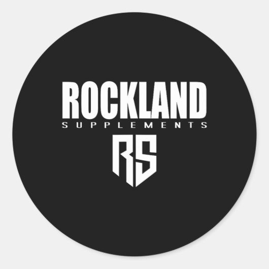 Mannen Rockland Supplementen Gym Fitness Workout B Ronde Sticker (Voorkant)