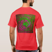 Mannen rode Abstracte kunstwervel T-shirt (Achterkant)