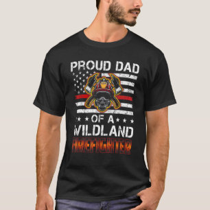 Mannen rode lijn Vlag Proud Vader van een wilde Fi T-shirt