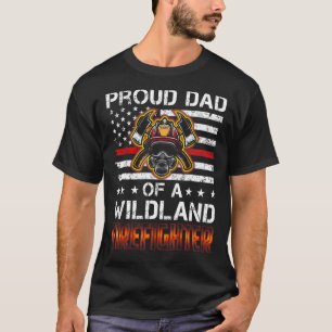 Mannen rode lijn Vlag Proud Vader van een wilde Fi T-shirt