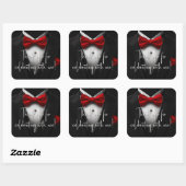 Mannen rode zwarte verjaardagsfeestje vierkante sticker (Vel)